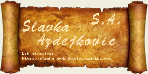 Slavka Azdejković vizit kartica